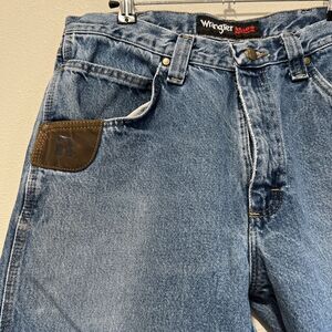 Wrangler Riggs Workwear Jeans Mens 34x30 Blue Carpenter Relaxed Fit Denim Pants